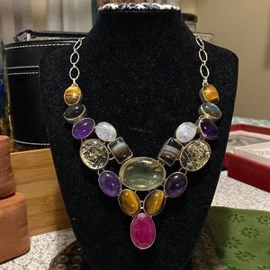 Multi mineral and semi precious stone necklace
